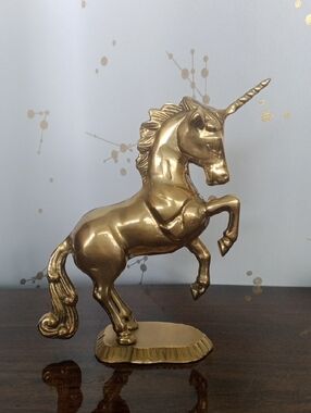 Gold Unicorn Sculpture - Decorative Home Art